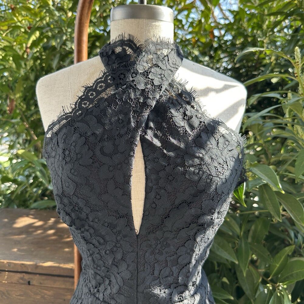 Keepsake Lace Halter Mini Dress XS Black Y2K Going Out Party Bodycon Whimsygoth - Picture 4 of 8